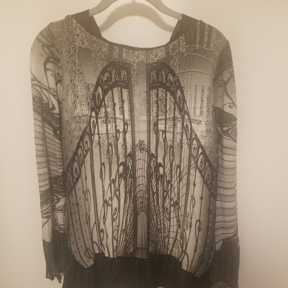 Save the Queen Two Layered Black & Grey Top